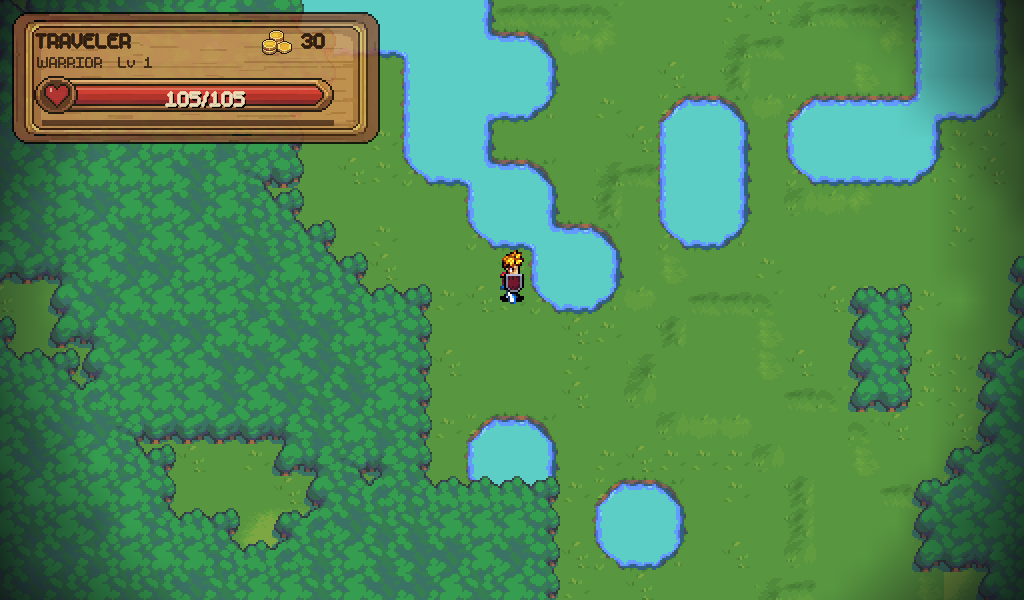 Overworld exploration near a village